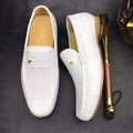 White Crocodile Leather Loafers Handmade Dress Shoes Men's